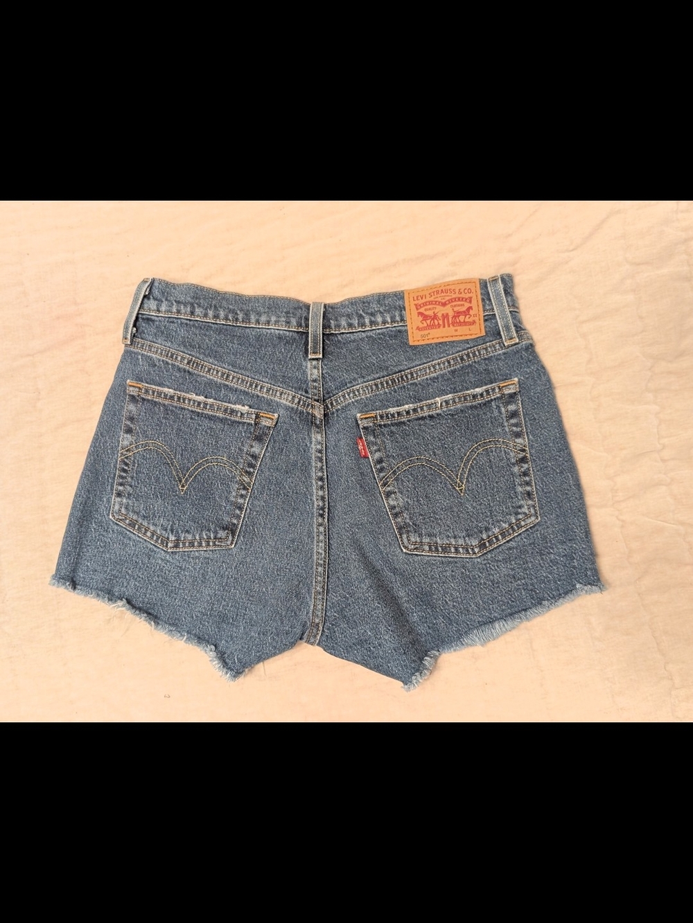 Levi’s 501 Original Cutoff Denim Shorts W27 Dark Wash Raw Hem